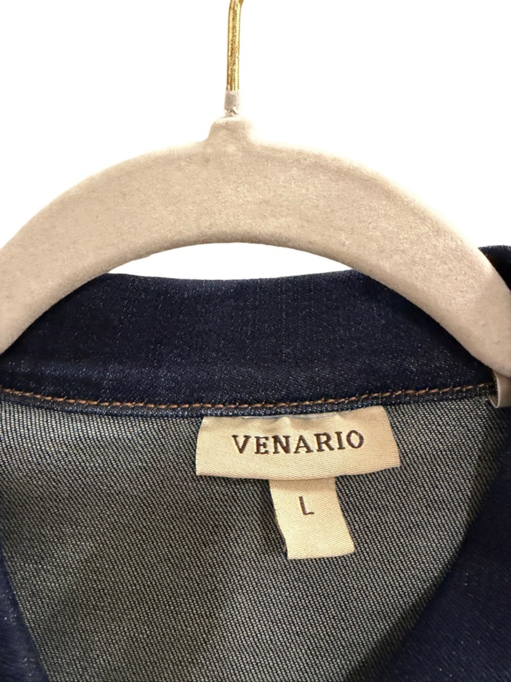 Venario Southwest Aztec Print Denim Vest Frayed Sleeveless Jacket Dark Wash Size - Picture 7 of 7
